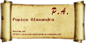 Popics Alexandra névjegykártya